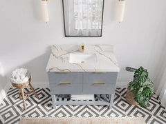 Catalina 42 in W x 22 in D Free Standing Reeded Single Sink Bathroom Vanity - photo 7