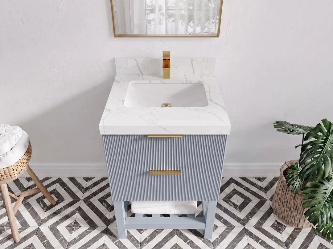 Catalina 24 in. W x 22 in. D Single Sink Bathroom Vanity | 
              
                Blue Heather
                
                  
             - CAT_BLU_WHQZ_24 - photo №5