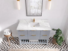 Catalina 48 in W x 22 in D Free Standing Reeded Single Sink Bathroom Vanity - photo 8