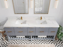 Catalina 84 in W x 22 in D Free Standing Reeded Double Sink Bathroom Vanity - photo 8