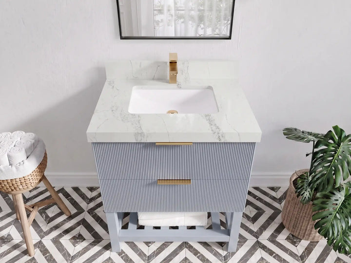 Catalina 30 in W x 22 in D Free Standing Reeded Single Sink Bathroom Vanity - photo 33