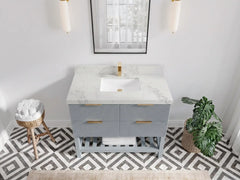 Catalina 42 in W x 22 in D Free Standing Reeded Single Sink Bathroom Vanity - photo 9