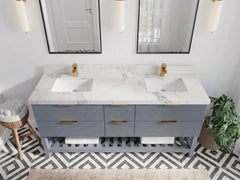 Catalina 72 in W x 22 in D Free Standing Reeded Double Sink Bathroom Vanity - photo 9