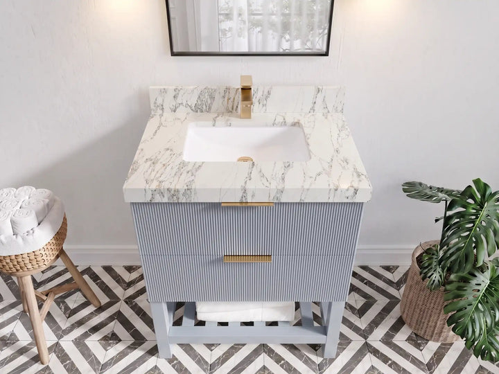 Catalina 30 in W x 22 in D Free Standing Reeded Single Sink Bathroom Vanity - photo 29