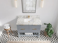 Catalina 42 in W x 22 in D Free Standing Reeded Single Sink Bathroom Vanity - photo 5