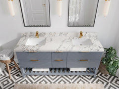 Catalina 72 in W x 22 in D Free Standing Reeded Double Sink Bathroom Vanity - photo 5
