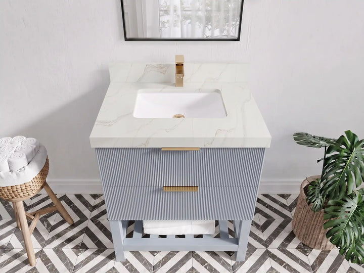 Catalina 30 in W x 22 in D Free Standing Reeded Single Sink Bathroom Vanity - photo 34