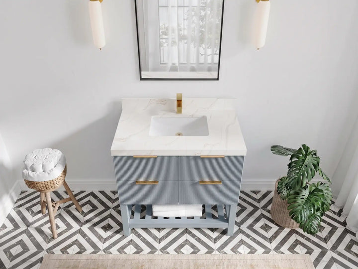 Catalina 36 in. W x 22 in. D Center Sink Bathroom Vanity - photo 12