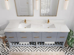 Catalina 84 in W x 22 in D Free Standing Reeded Double Sink Bathroom Vanity - photo 10