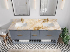 Catalina 72 in W x 22 in D Free Standing Reeded Double Sink Bathroom Vanity - photo 25