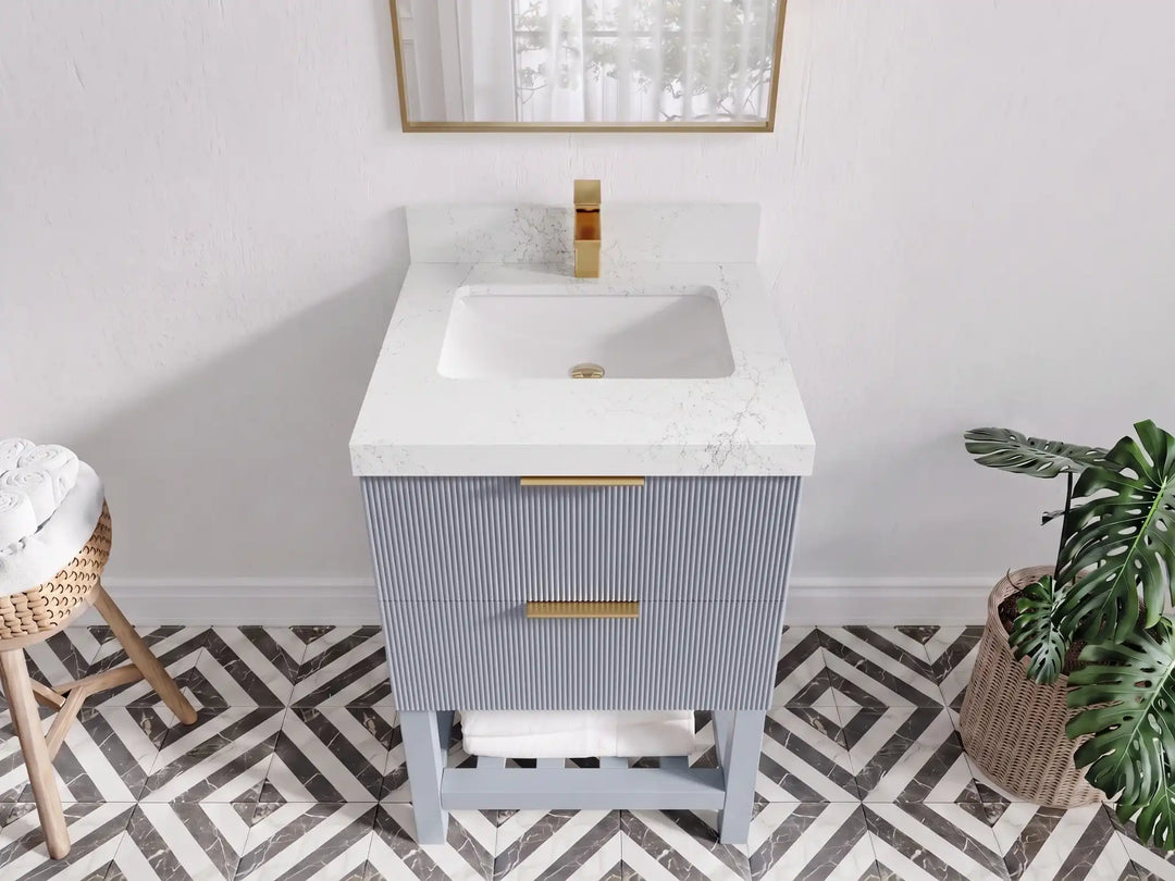 Catalina 24 in. W x 22 in. D Single Sink Bathroom Vanity | 
              
                Blue Heather
                
                  
             - CAT_BLU_WHQZ_24 - photo №18