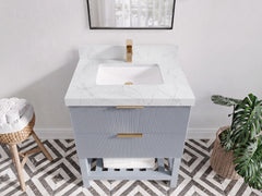 Catalina 30 in W x 22 in D Free Standing Reeded Single Sink Bathroom Vanity - photo 37