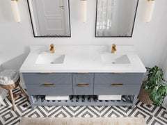 Catalina 72 in W x 22 in D Free Standing Reeded Double Sink Bathroom Vanity - photo 21