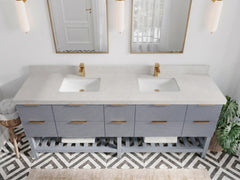 Catalina 84 in W x 22 in D Free Standing Reeded Double Sink Bathroom Vanity - photo 21