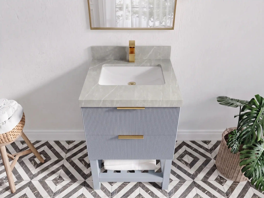 Catalina 24 in. W x 22 in. D Single Sink Bathroom Vanity | 
              
                Blue Heather
                
                  
             - CAT_BLU_WHQZ_24 - photo №12