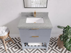 Catalina 30 in W x 22 in D Free Standing Reeded Single Sink Bathroom Vanity - photo 38