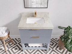 Catalina 30 in W x 22 in D Free Standing Reeded Single Sink Bathroom Vanity - photo 21