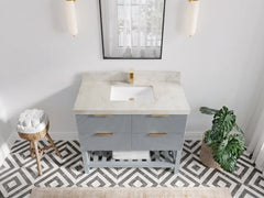 Catalina 42 in W x 22 in D Free Standing Reeded Single Sink Bathroom Vanity - photo 20