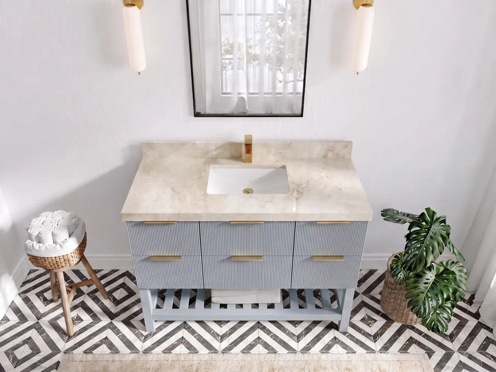 Catalina 48 in W x 22 in D Free Standing Reeded Single Sink Bathroom Vanity - photo 22