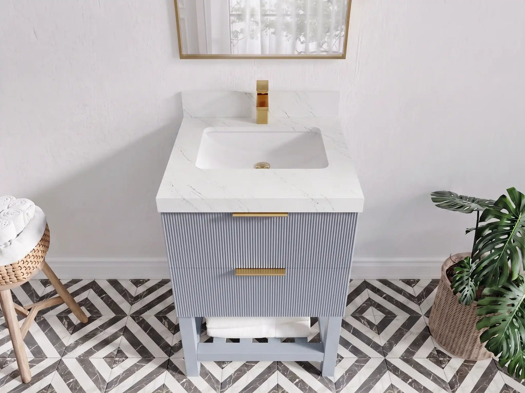 Catalina 24 in. W x 22 in. D Single Sink Bathroom Vanity | 
              
                Blue Heather
                
                  
             - CAT_BLU_WHQZ_24 - photo №15