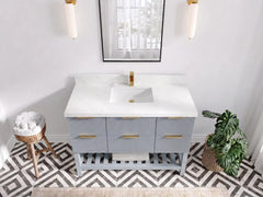 Catalina 48 in W x 22 in D Free Standing Reeded Single Sink Bathroom Vanity - photo 22