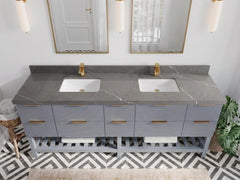 Catalina 84 in W x 22 in D Free Standing Reeded Double Sink Bathroom Vanity - photo 15