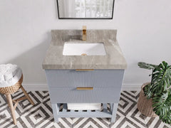 Catalina 30 in W x 22 in D Free Standing Reeded Single Sink Bathroom Vanity - photo 25