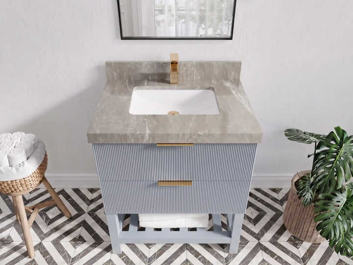 Catalina 30 in W x 22 in D Free Standing Reeded Single Sink Bathroom Vanity - photo 26