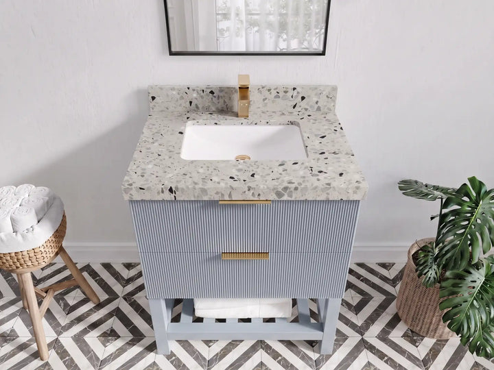 Catalina 30 in W x 22 in D Free Standing Reeded Single Sink Bathroom Vanity - photo 28