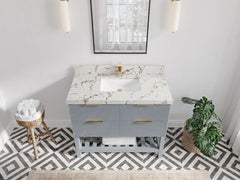Catalina 42 in W x 22 in D Free Standing Reeded Single Sink Bathroom Vanity - photo 15