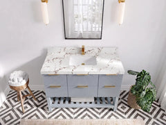 Catalina 48 in W x 22 in D Free Standing Reeded Single Sink Bathroom Vanity - photo 15