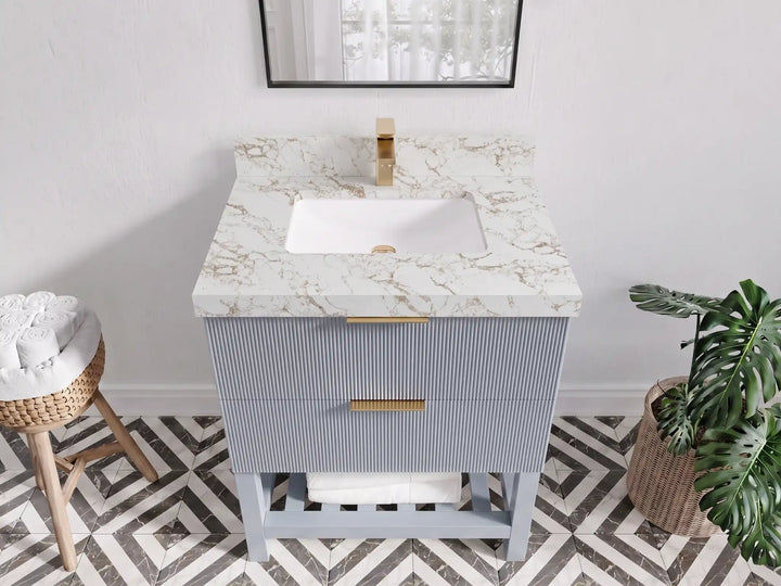 Catalina 30 in W x 22 in D Free Standing Reeded Single Sink Bathroom Vanity - photo 43