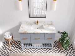Catalina 48 in W x 22 in D Free Standing Reeded Single Sink Bathroom Vanity - photo 7