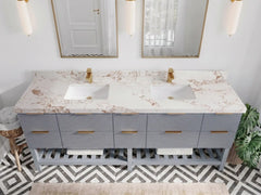 Catalina 84 in W x 22 in D Free Standing Reeded Double Sink Bathroom Vanity - photo 17