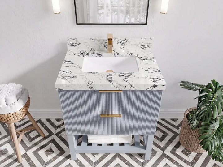 Catalina 30 in W x 22 in D Free Standing Reeded Single Sink Bathroom Vanity - photo 18