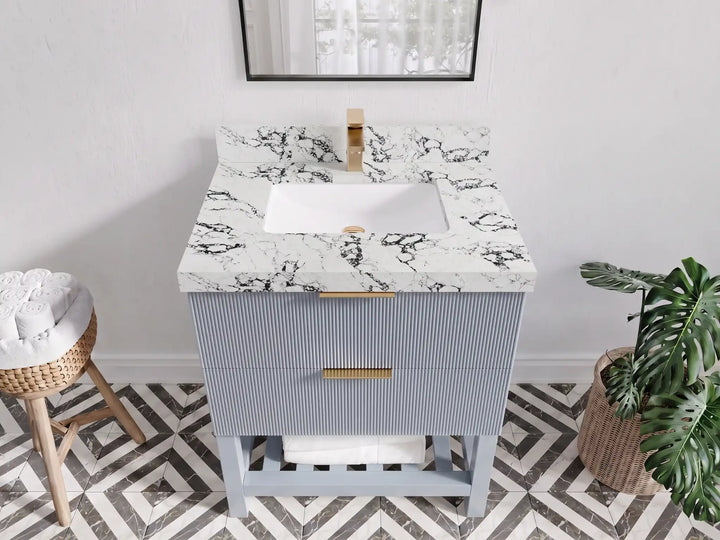 Catalina 30 in W x 22 in D Free Standing Reeded Single Sink Bathroom Vanity - photo 42