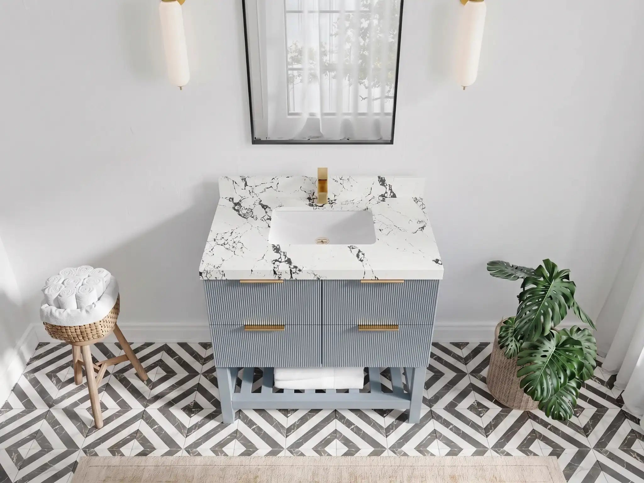 Catalina 36 in. W x 22 in. D Center Sink Bathroom Vanity