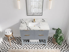 Catalina 42 in W x 22 in D Free Standing Reeded Single Sink Bathroom Vanity - photo 17