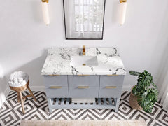 Catalina 48 in W x 22 in D Free Standing Reeded Single Sink Bathroom Vanity - photo 17