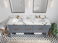Catalina 72 in W x 22 in D Free Standing Reeded Double Sink Bathroom Vanity - photo 18