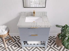 Catalina 30 in W x 22 in D Free Standing Reeded Single Sink Bathroom Vanity - photo 18
