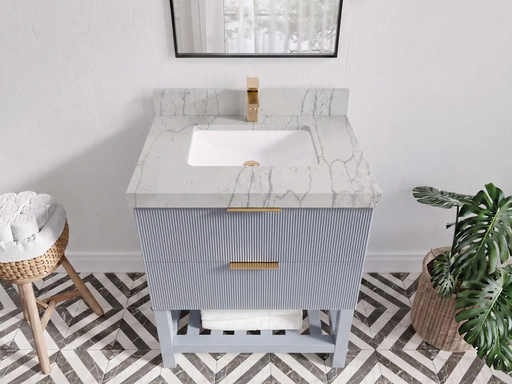 Catalina 30 in W x 22 in D Free Standing Reeded Single Sink Bathroom Vanity - photo 19