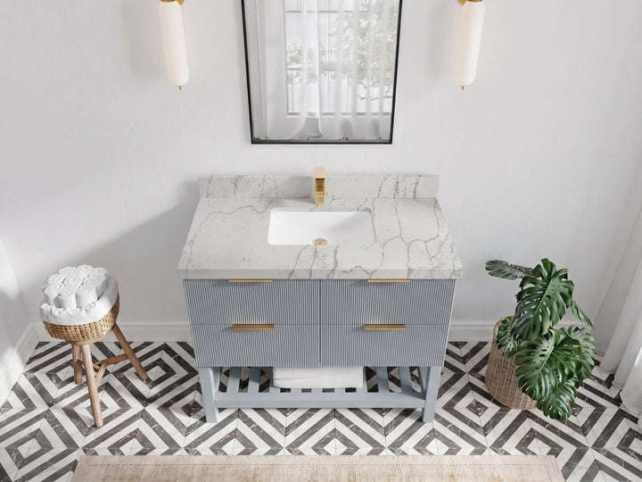 Catalina 42 in W x 22 in D Free Standing Reeded Single Sink Bathroom Vanity - photo 23