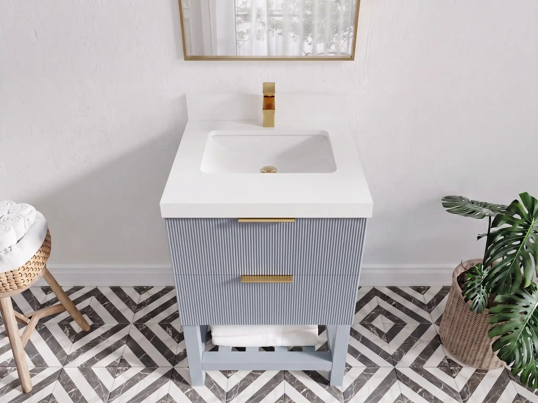 Catalina 24 in. W x 22 in. D Single Sink Bathroom Vanity | 
              
                Blue Heather
                
                  
             - CAT_BLU_WHQZ_24 - photo №4