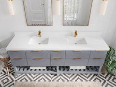 Catalina 84 in W x 22 in D Free Standing Reeded Double Sink Bathroom Vanity - photo 4