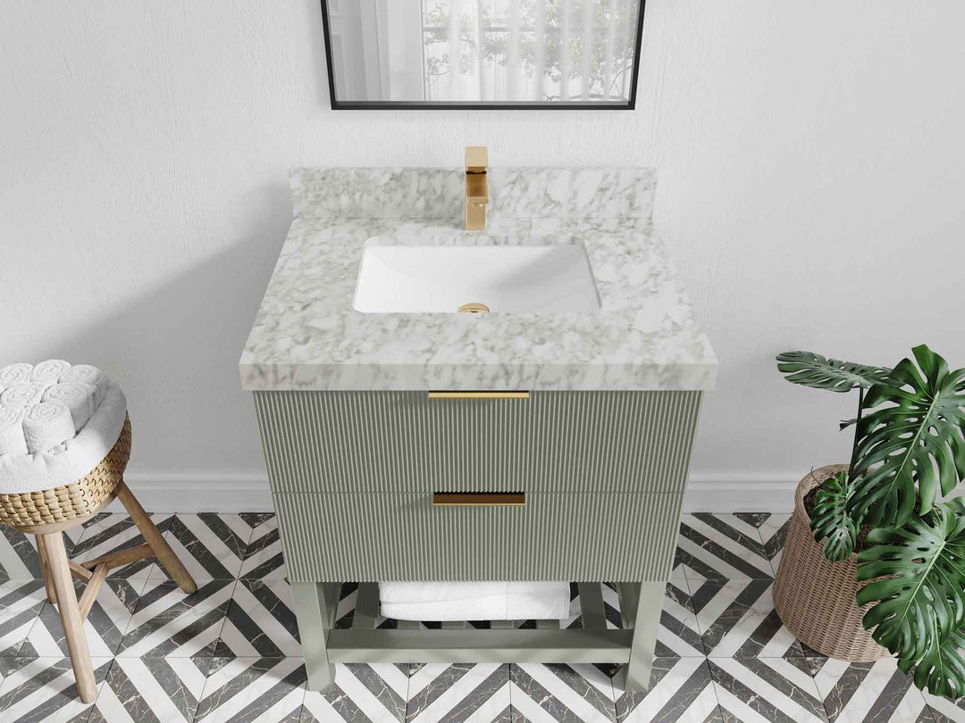 Catalina 30 in W x 22 in D Free Standing Reeded Single Sink Bathroom Vanity