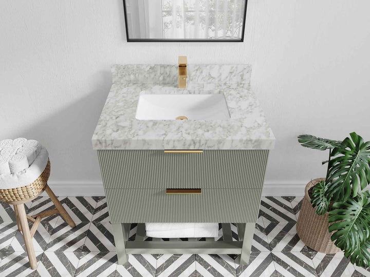Catalina 30 in W x 22 in D Free Standing Reeded Single Sink Bathroom Vanity - photo 7