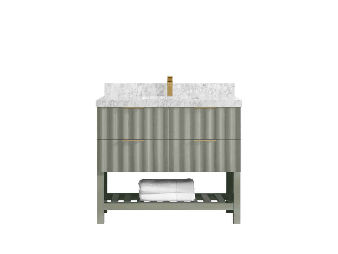 Catalina 48 in W x 22 in D Free Standing Reeded Single Sink Bathroom Vanity