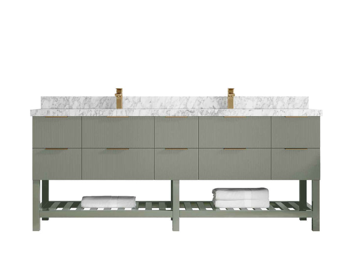 Catalina 84 in W x 22 in D Free Standing Reeded Double Sink Bathroom Vanity - photo 8