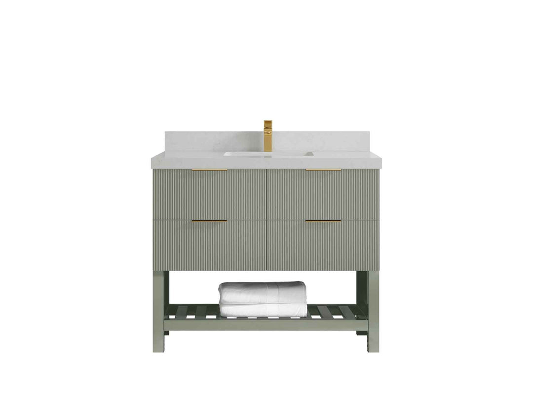 Catalina 48 in W x 22 in D Free Standing Reeded Single Sink Bathroom Vanity